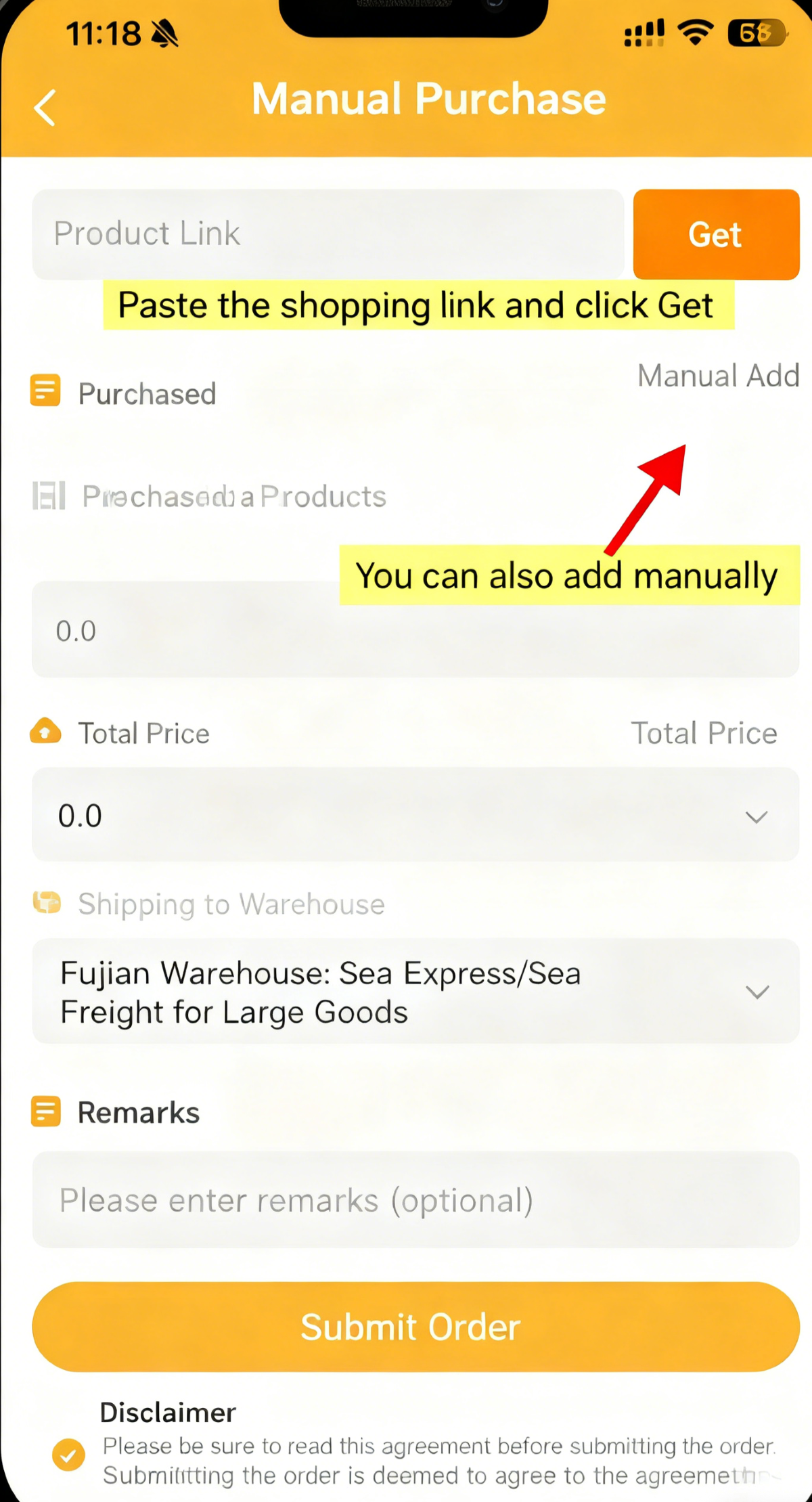 Manually add Taojiyun's purchased goods1