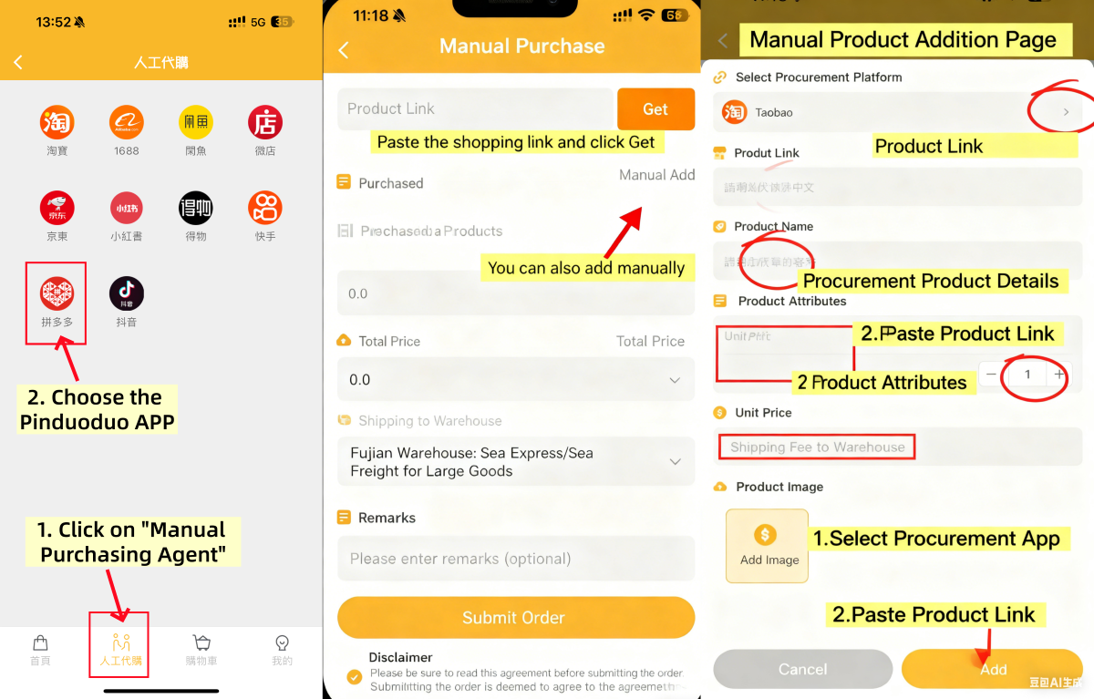 Domestic Pinduoduo Taiwan purchasing agent